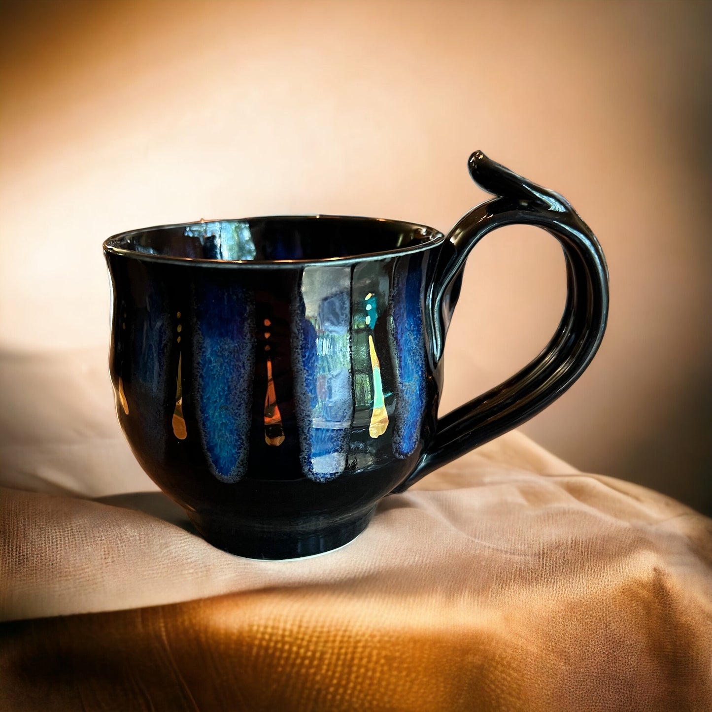 Mug ~ Sapphire and Gold over Ebony