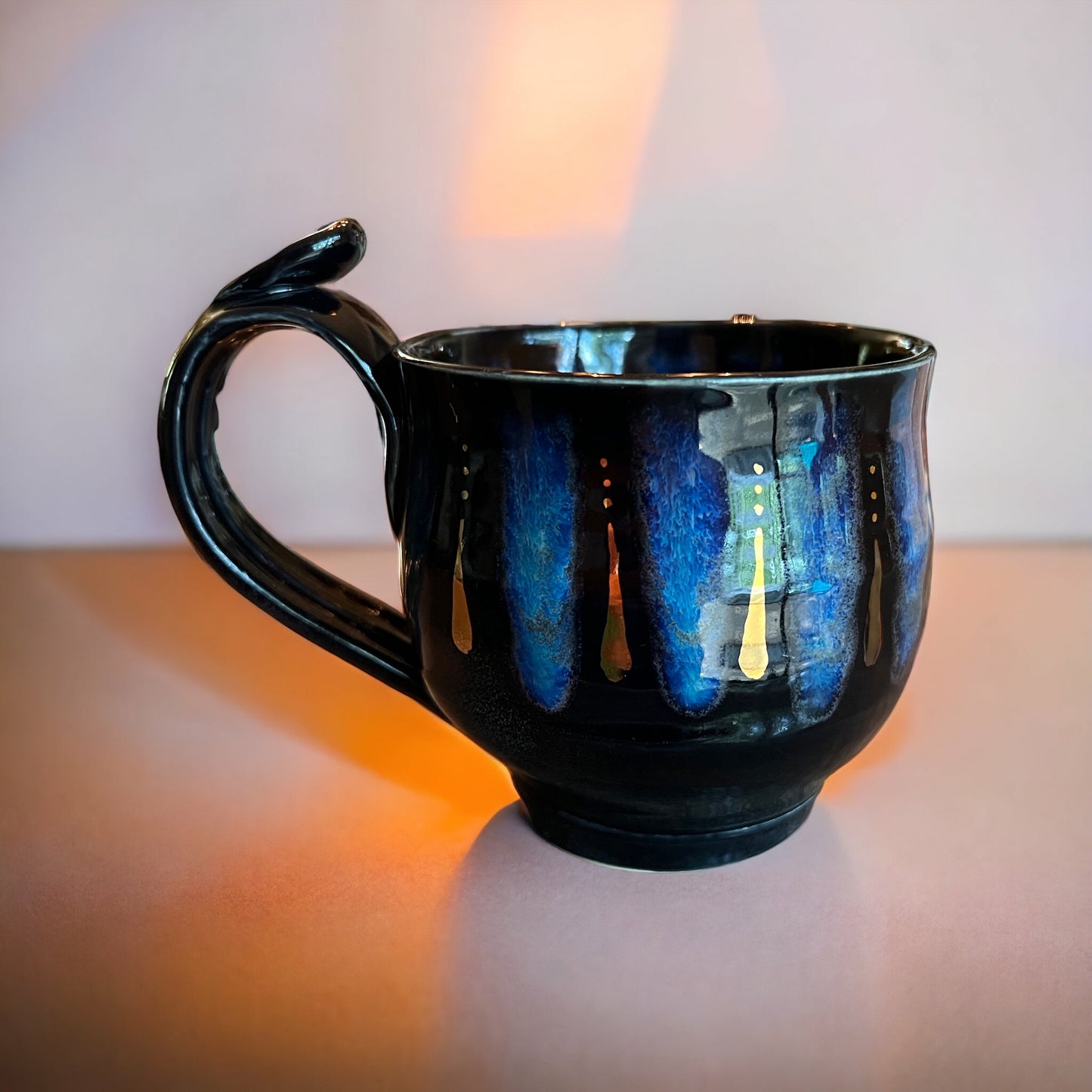 Mug ~ Sapphire and Gold over Ebony