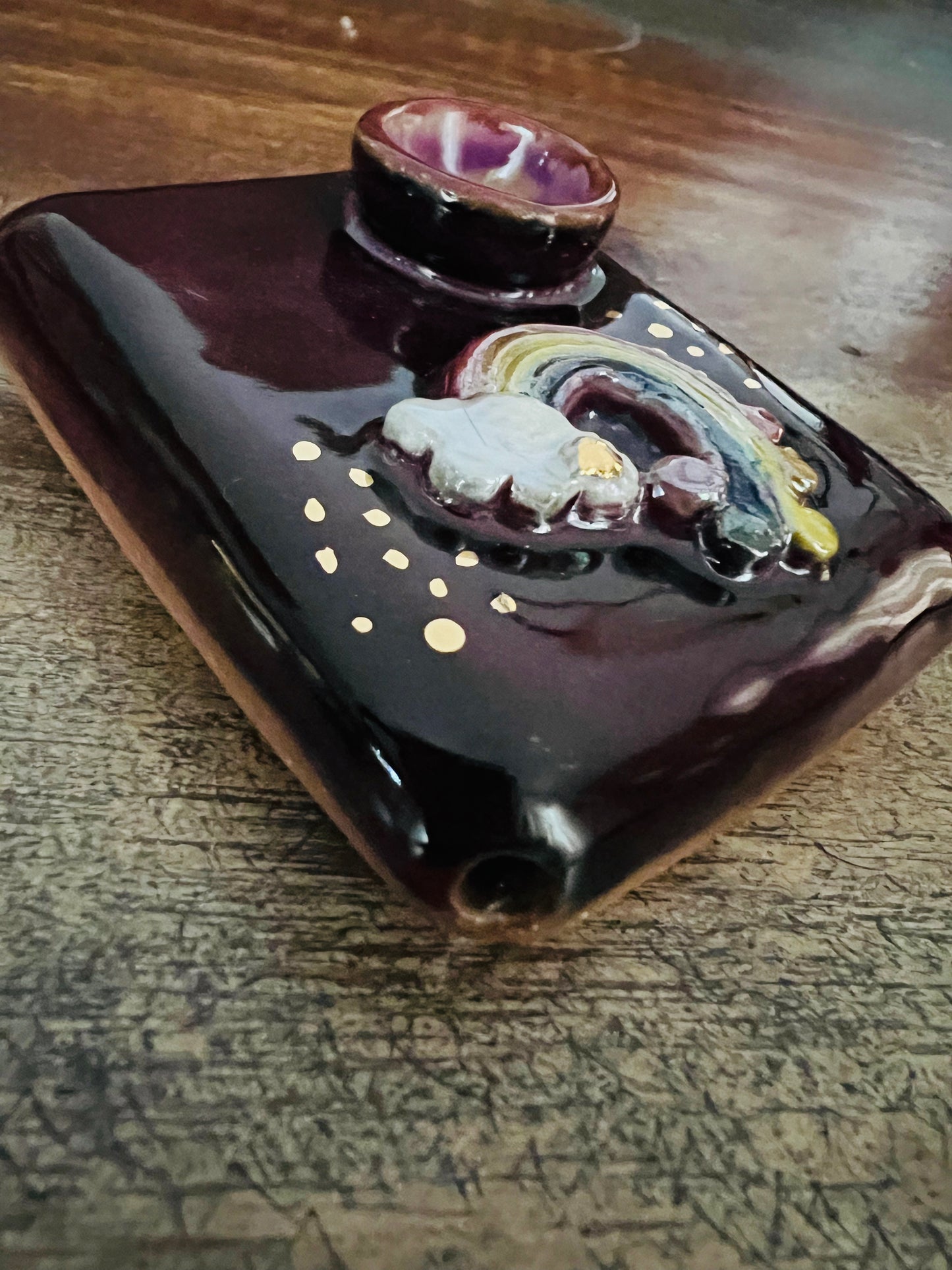 Pillow Pipe ~ “ Smokey Merlot Rainbow”