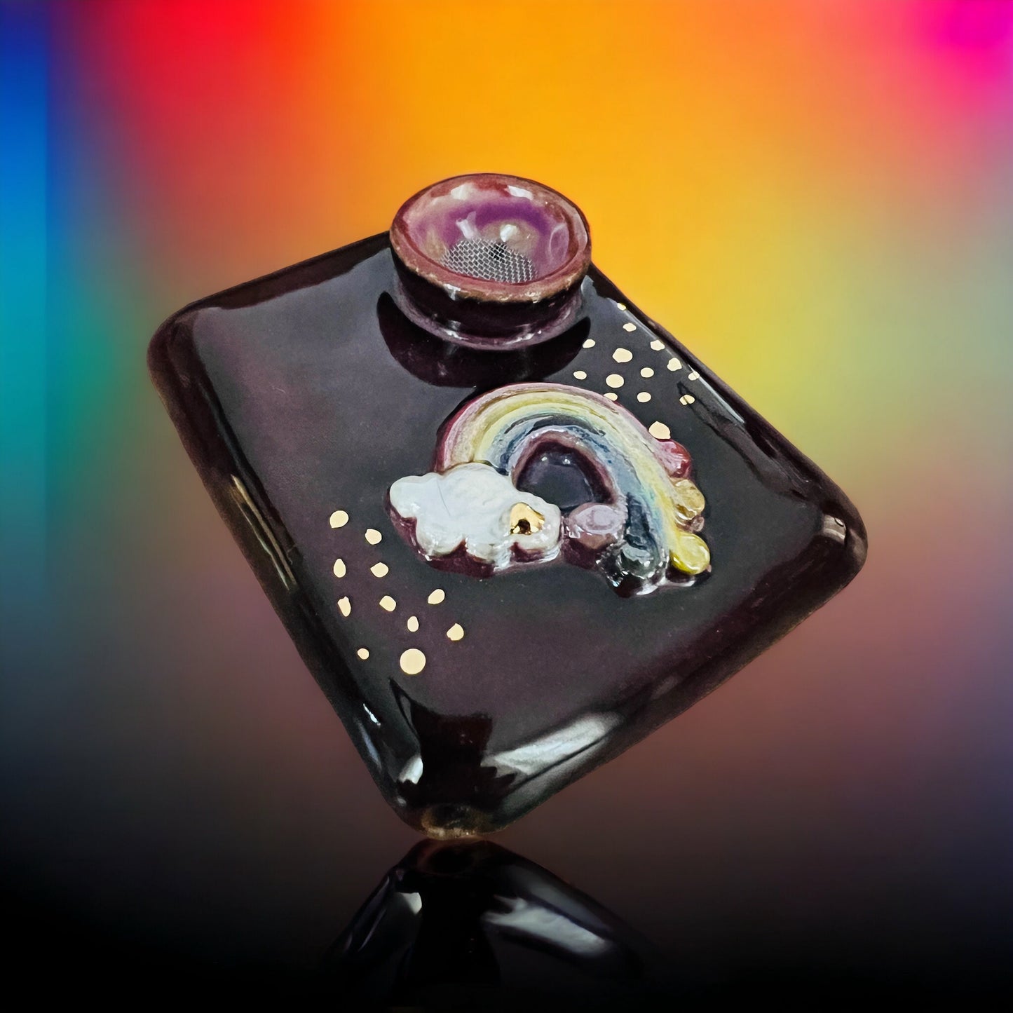 Pillow Pipe ~ “ Smokey Merlot Rainbow”