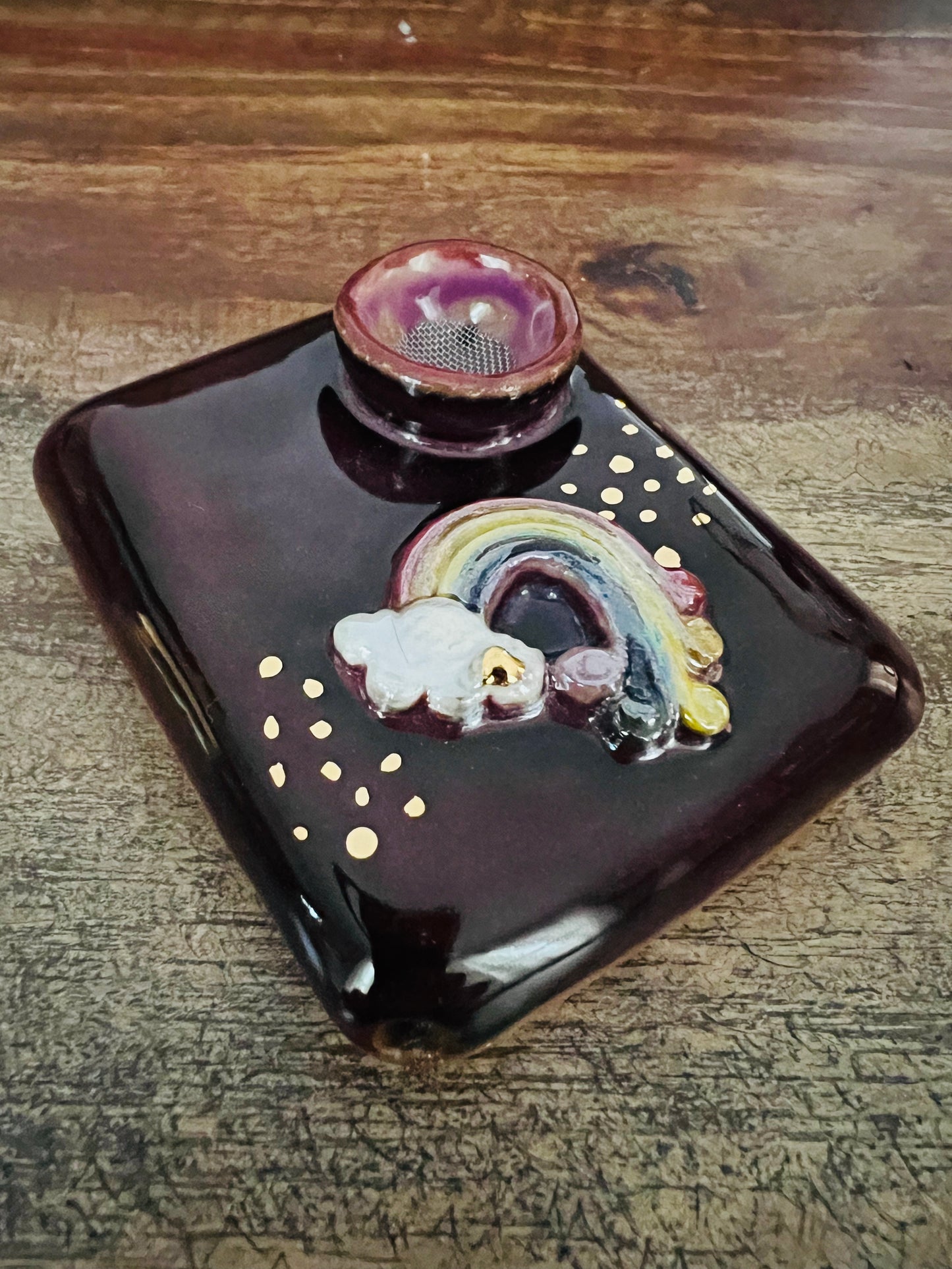 Pillow Pipe ~ “ Smokey Merlot Rainbow”