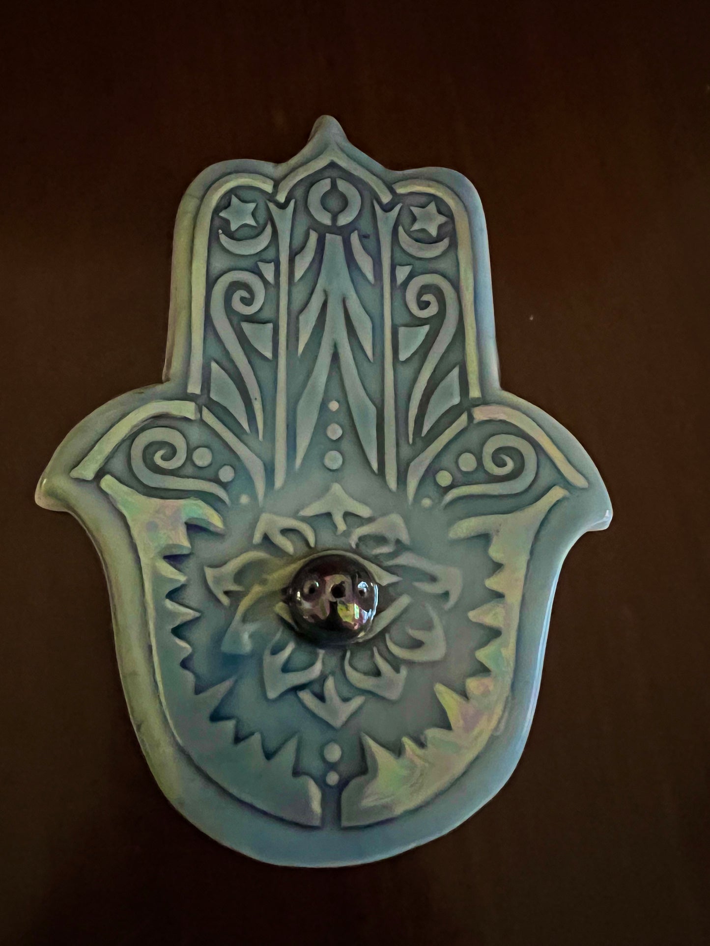 Incense Burner ~ Hamsa Hand / Sky