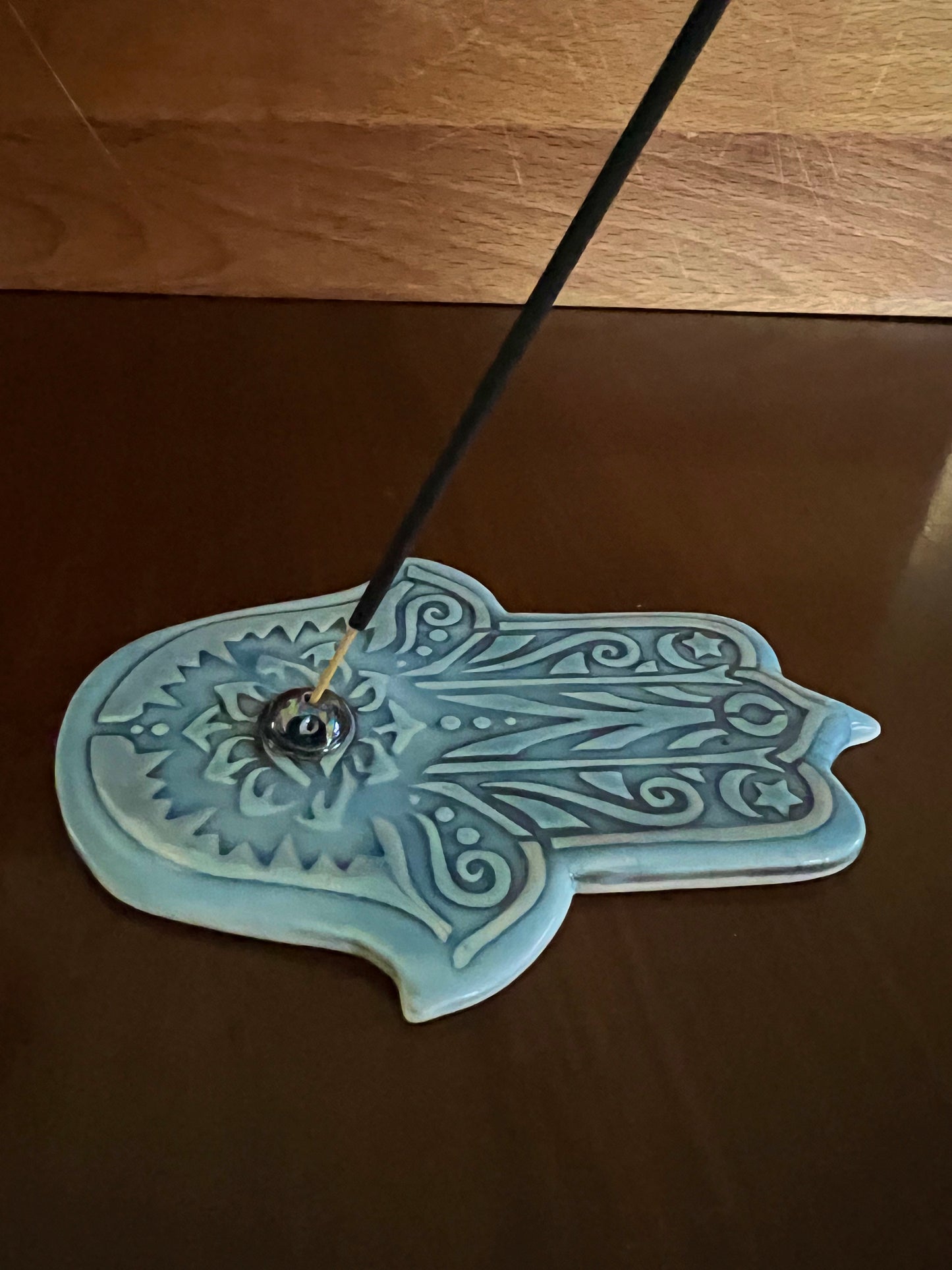 Incense Burner ~ Hamsa Hand / Sky