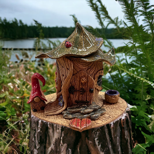 Gnome Home Luminary - “Heart doormat”- miniature 4.5”